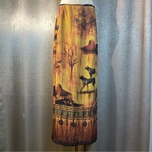 Silk Club Collection Leopard Print 100%Silk Beaded Lined Skirt Back Zip ordA3